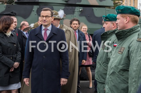  09.03.2019 RZESZOW<br />
PIKNIK Z OKAZJI XX-LECIA WSTAPIENIA POLSKI DO NATO W SIEDZIBIE I BATALIONU STRZELCOW PODHALANSKICH Z UDZIALEM PREMIERA RP <br />
N/Z PREMIER MATEUSZ MORAWIECKI <br />
 
