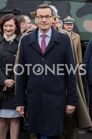  09.03.2019 RZESZOW<br />
PIKNIK Z OKAZJI XX-LECIA WSTAPIENIA POLSKI DO NATO W SIEDZIBIE I BATALIONU STRZELCOW PODHALANSKICH Z UDZIALEM PREMIERA RP <br />
N/Z PREMIER MATEUSZ MORAWIECKI <br />
 