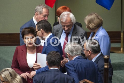  04.04.2019 WARSZAWA SEJM<br />POSIEDZENIE SEJMU<br />N/Z PREMIER MATEUSZ MORAWIECKI BEATA SZYDLO ANDRZEJ ADAMCZYK HENRYK KOWALCZYK ELZBIETA RAFALSKA RYSZARD TERLECKI<br /> 
