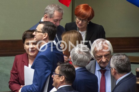  04.04.2019 WARSZAWA SEJM<br />POSIEDZENIE SEJMU<br />N/Z PREMIER MATEUSZ MORAWIECKI BEATA SZYDLO ELZBIETA RAFALSKA RYSZARD TERLECKI MAREK AST<br /> 