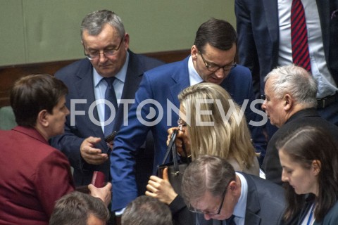  04.04.2019 WARSZAWA SEJM<br />POSIEDZENIE SEJMU<br />N/Z PREMIER MATEUSZ MORAWIECKI BEATA SZYDLO JAROSLAW KACZYNSKI ANDRZEJ ADAMCZYK<br /> 