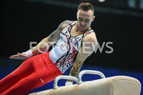  10.04.2019 SZCZECIN<br />
8. MISTRZOSTWA EUROPY W GIMNASTYCE SPORTOWEJ KOBIET I MEZCZYZN<br />
DZIEN 1 - KWALIFIKACJE MEZCZYZN<br />
8th European Championships in Artistic Gymnastics<br />
Day 1 - Men Qualifications<br />
N/Z LUKASZ BORKOWSKI<br />
 