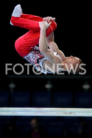  10.04.2019 SZCZECIN<br />
8. MISTRZOSTWA EUROPY W GIMNASTYCE SPORTOWEJ KOBIET I MEZCZYZN<br />
DZIEN 1 - KWALIFIKACJE MEZCZYZN<br />
8th European Championships in Artistic Gymnastics<br />
Day 1 - Men Qualifications<br />
N/Z FILIP SASNAL<br />
 