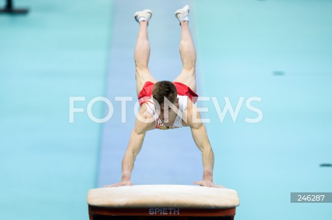  12.04.2019 SZCZECIN<br />
8. MISTRZOSTWA EUROPY W GIMNASTYCE SPORTOWEJ KOBIET I MEZCZYZN<br />
DZIEN 3 - FINAL WIELOBOJU MEZCZYZN<br />
8th European Championships in Artistic Gymnastics<br />
Day 3 - Men's All Around Final<br />
N/Z JOEL PLATA (ESP)<br />
 