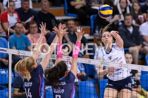  26.04.2019 RZESZOW <br />
SIATKOWKA LIGA SIATKOWKI KOBIET LSK 2018/2019 WOMEN VOLLEYBALL POLAND POLISH LEAGUE <br />
MECZ NR 2 O 3. MIEJSCE<br />
MECZ DEVELOPRES SKYRES RZESZOW - CHEMIK POLICE <br />
N/Z KATARZYNA ZAROSLINSKA KROL<br />
 