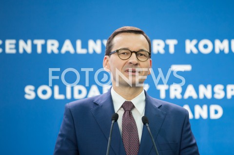  29.04.2019 LODZ<br />
WIZYTA PREMIERA MATEUSZA MORAWIECKIEGO W LODZI <br />
KONFERENCJA NA TEMAT CENTRALNEGO PORTU KOMUNIKACYJNEGO <br />
N/Z PREMIER MATEUSZ MORAWIECKI<br />
 
