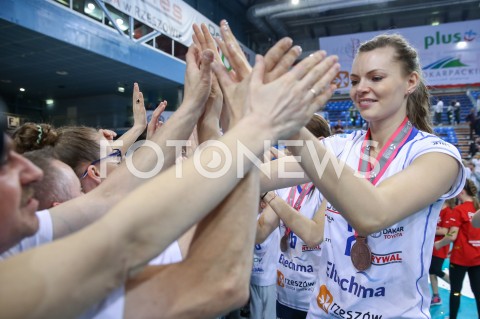  02.05.2019 RZESZOW <br />
SIATKOWKA LIGA SIATKOWKI KOBIET LSK 2018/2019 WOMEN VOLLEYBALL POLAND POLISH LEAGUE <br />
MECZ NR 4 O 3. MIEJSCE<br />
MECZ DEVELOPRES SKYRES RZESZOW - CHEMIK POLICE <br />
N/Z SIATKARKI DEVELOPRESU RADOSC EMOCJE ZWYCIESTWO BRAZOWY MEDAL KIBICE MAJA TOKARSKA  <br />
 