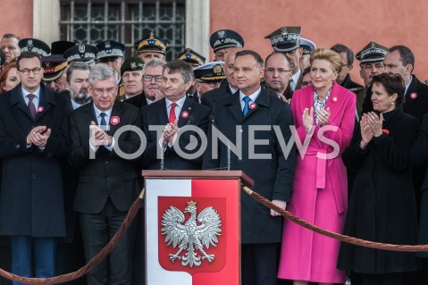  03.05.2019 WARSZAWA PLAC ZAMKOWY<br />
OBCHODY SWIETA NARODOWEGO 3 MAJA <br />
N/Z PREMIER MATEUSZ MORAWIECKI  PREZYDENT ANDRZEJ DUDA AGATA KORNHAUSER DUDA MAREK KUCHCINSKI STANISLAW KARCZEWSKI<br />
 