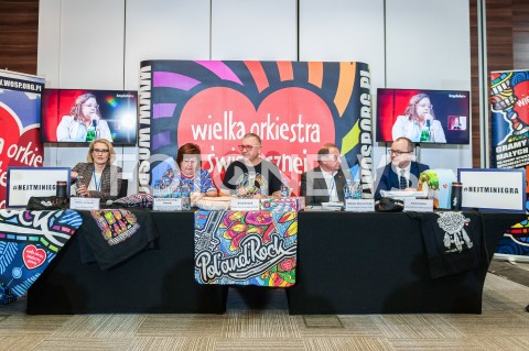  09.05.2019 WARSZAWA <br />
KONFERENCJA PRASOWA PODSUMOWUJACA 52 KONKURS OFERT WOSP NA ZAKUP SPRZETU MEDYCZNEGO<br />
N/Z LIDIA NIEDZWIECKA OWSIAK JERZY OWSIAK BOHDAN MARUSZEWSKI ADAM BODNAR<br />
 