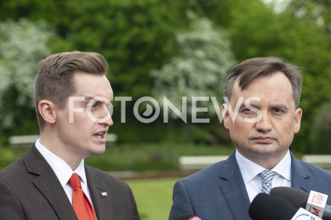  10.05.2019 WARSZAWA<br />
KONFERENCJA MINISTRA SPRAWIEDLIWOSCI I KANDYDATA SOLIDARNEJ POLSKI<br />
N/Z ZBIGNIEW ZIOBRO SEBASTIAN KALETA<br />
 