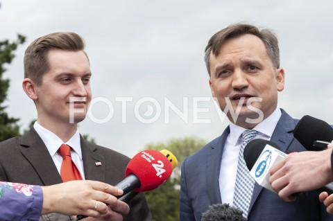  10.05.2019 WARSZAWA<br />
KONFERENCJA MINISTRA SPRAWIEDLIWOSCI I KANDYDATA SOLIDARNEJ POLSKI<br />
N/Z ZBIGNIEW ZIOBRO SEBASTIAN KALETA<br />
 