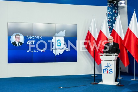  13.07.2019 WARSZAWA<br />
JEDYNKI LIST WYBORCZYCH KONFERENCJA PIS<br />
N/Z JAROSLAW KACZYNSKI MAREK AST<br />
 