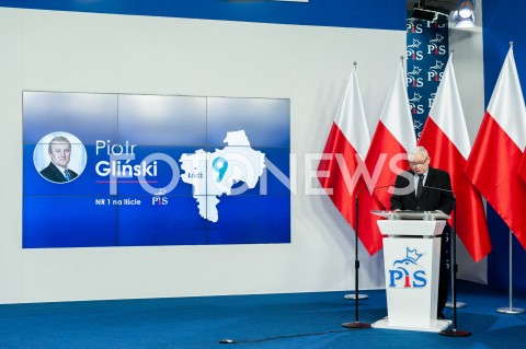  13.07.2019 WARSZAWA<br />
JEDYNKI LIST WYBORCZYCH KONFERENCJA PIS<br />
N/Z JAROSLAW KACZYNSKI PIOTR GLINSKI<br />
 