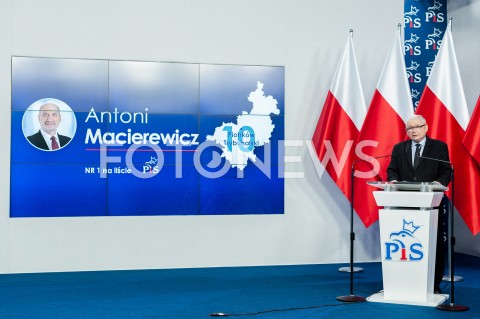  13.07.2019 WARSZAWA<br />
JEDYNKI LIST WYBORCZYCH KONFERENCJA PIS<br />
N/Z JAROSLAW KACZYNSKI ANTONI MACIEREWICZ<br />
 