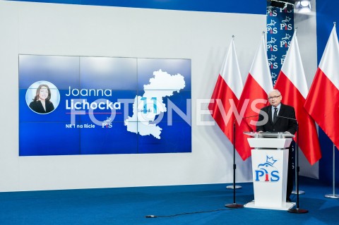  13.07.2019 WARSZAWA<br />
JEDYNKI LIST WYBORCZYCH KONFERENCJA PIS<br />
N/Z JAROSLAW KACZYNSKI JOANNA LICHOCKA<br />
 