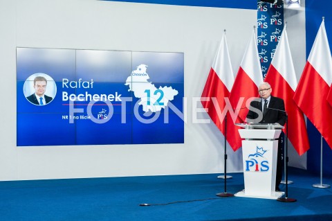  13.07.2019 WARSZAWA<br />
JEDYNKI LIST WYBORCZYCH KONFERENCJA PIS<br />
N/Z JAROSLAW KACZYNSKI RAFAL BOCHENEK<br />
 