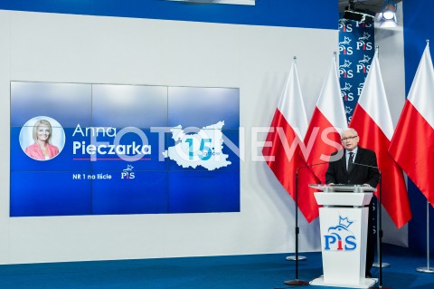  13.07.2019 WARSZAWA<br />
JEDYNKI LIST WYBORCZYCH KONFERENCJA PIS<br />
N/Z JAROSLAW KACZYNSKI ANNA PIECZARKA<br />
 