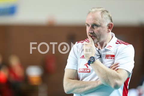  19.07.2019 OSTROWIEC SWIETOKRZYSKI <br />
SIATKOWKA KOBIET <br />
MECZ TOWARZYSKI <br />
POLSKA - CZECHY ( POLAND - CZECH REPUBLIC ) <br />
N/Z JACEK NAWROCKI - I TRENER ( HEAD COACH ) SYLWETKA <br />
 