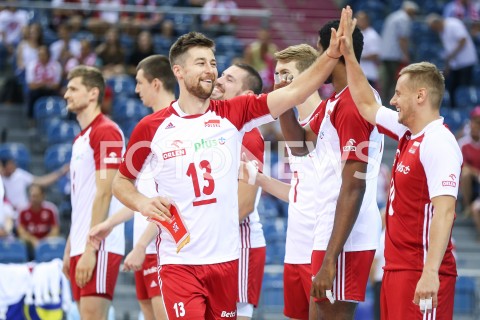  01.08.2019 KRAKOW (TAURON ARENA) <br />
XVII MEMORIAL HUBERTA JERZEGO WAGNERA <br />
MECZ POLSKA - SERBIA ( MATCH POLAND - SERBIA ) <br />
N/Z MICHAL KUBIAK DAMIAN WOJTASZEK <br />
 