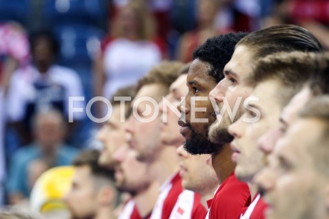  01.08.2019 KRAKOW (TAURON ARENA) <br />
XVII MEMORIAL HUBERTA JERZEGO WAGNERA <br />
MECZ POLSKA - SERBIA ( MATCH POLAND - SERBIA ) <br />
N/Z WILFREDO LEON SIATKARZE<br />
 