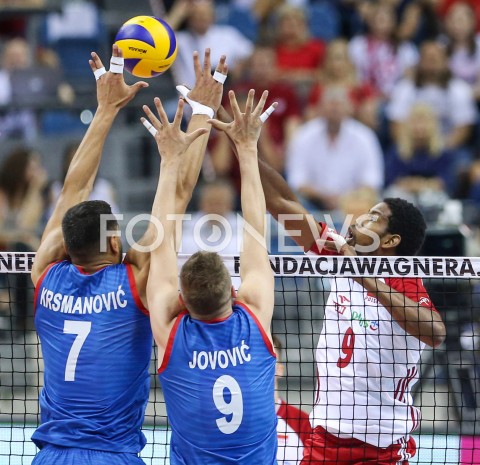  01.08.2019 KRAKOW (TAURON ARENA) <br />
XVII MEMORIAL HUBERTA JERZEGO WAGNERA <br />
MECZ POLSKA - SERBIA ( MATCH POLAND - SERBIA ) <br />
N/Z WILFREDO LEON <br />
 