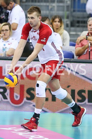  01.08.2019 KRAKOW (TAURON ARENA) <br />
XVII MEMORIAL HUBERTA JERZEGO WAGNERA <br />
MECZ POLSKA - SERBIA ( MATCH POLAND - SERBIA ) <br />
N/Z MATEUSZ BIENIEK SYLWETKA <br />
 