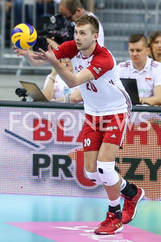  01.08.2019 KRAKOW (TAURON ARENA) <br />
XVII MEMORIAL HUBERTA JERZEGO WAGNERA <br />
MECZ POLSKA - SERBIA ( MATCH POLAND - SERBIA ) <br />
N/Z MATEUSZ BIENIEK SYLWETKA <br />
 