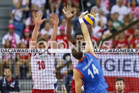  01.08.2019 KRAKOW (TAURON ARENA) <br />
XVII MEMORIAL HUBERTA JERZEGO WAGNERA <br />
MECZ POLSKA - SERBIA ( MATCH POLAND - SERBIA ) <br />
N/Z MATEUSZ BIENIEK WILFREDO LEON <br />
 