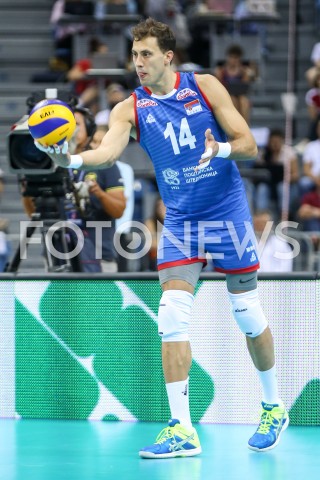  01.08.2019 KRAKOW (TAURON ARENA) <br />
XVII MEMORIAL HUBERTA JERZEGO WAGNERA <br />
MECZ POLSKA - SERBIA ( MATCH POLAND - SERBIA ) <br />
N/Z ALEKSANDAR ATANASIJEVIC SYLWETKA <br />
 