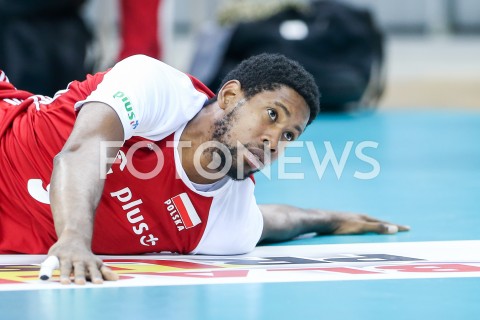  02.08.2019 KRAKOW (TAURON ARENA) <br />
XVII MEMORIAL HUBERTA JERZEGO WAGNERA <br />
MECZ POLSKA - BRAZYLIA ( MATCH POLAND - BRAZIL ) <br />
N/Z WILFREDO LEON SYLWETKA <br />
 