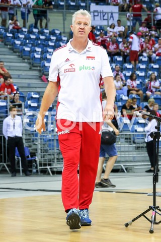  02.08.2019 KRAKOW (TAURON ARENA) <br />
XVII MEMORIAL HUBERTA JERZEGO WAGNERA <br />
MECZ POLSKA - BRAZYLIA ( MATCH POLAND - BRAZIL ) <br />
N/Z VITAL HEYNEN - I TRENER ( HEAD COACH ) SYLWETKA <br />
 