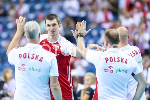  02.08.2019 KRAKOW (TAURON ARENA) <br />
XVII MEMORIAL HUBERTA JERZEGO WAGNERA <br />
MECZ POLSKA - BRAZYLIA ( MATCH POLAND - BRAZIL ) <br />
N/Z VITAL HEYNEN - I TRENER ( HEAD COACH ) MACIEJ MUZAJ <br />
 