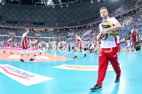  02.08.2019 KRAKOW (TAURON ARENA) <br />
XVII MEMORIAL HUBERTA JERZEGO WAGNERA <br />
MECZ POLSKA - BRAZYLIA ( MATCH POLAND - BRAZIL ) <br />
N/Z PAWEL WOICKI SYLWETKA <br />
 