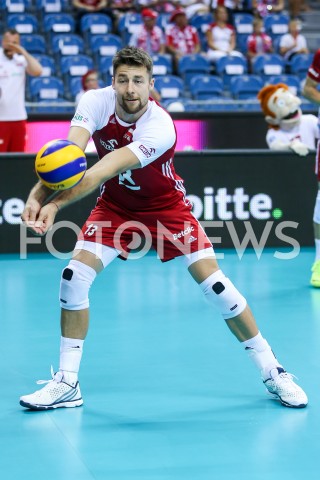  02.08.2019 KRAKOW (TAURON ARENA) <br />
XVII MEMORIAL HUBERTA JERZEGO WAGNERA <br />
MECZ POLSKA - BRAZYLIA ( MATCH POLAND - BRAZIL ) <br />
N/Z MICHAL KUBIAK SYLWETKA <br />
 