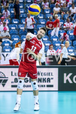  02.08.2019 KRAKOW (TAURON ARENA) <br />
XVII MEMORIAL HUBERTA JERZEGO WAGNERA <br />
MECZ POLSKA - BRAZYLIA ( MATCH POLAND - BRAZIL ) <br />
N/Z MICHAL KUBIAK SYLWETKA <br />
 