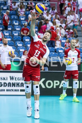  02.08.2019 KRAKOW (TAURON ARENA) <br />
XVII MEMORIAL HUBERTA JERZEGO WAGNERA <br />
MECZ POLSKA - BRAZYLIA ( MATCH POLAND - BRAZIL ) <br />
N/Z MICHAL KUBIAK SYLWETKA <br />
 