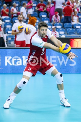  02.08.2019 KRAKOW (TAURON ARENA) <br />
XVII MEMORIAL HUBERTA JERZEGO WAGNERA <br />
MECZ POLSKA - BRAZYLIA ( MATCH POLAND - BRAZIL ) <br />
N/Z MICHAL KUBIAK SYLWETKA <br />
 