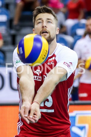  02.08.2019 KRAKOW (TAURON ARENA) <br />
XVII MEMORIAL HUBERTA JERZEGO WAGNERA <br />
MECZ POLSKA - BRAZYLIA ( MATCH POLAND - BRAZIL ) <br />
N/Z MICHAL KUBIAK SYLWETKA <br />
 