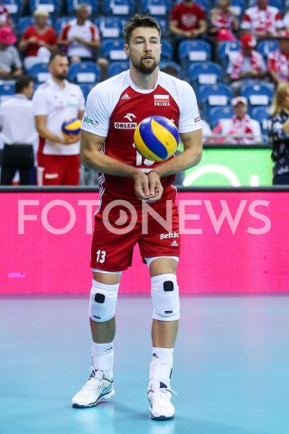  02.08.2019 KRAKOW (TAURON ARENA) <br />
XVII MEMORIAL HUBERTA JERZEGO WAGNERA <br />
MECZ POLSKA - BRAZYLIA ( MATCH POLAND - BRAZIL ) <br />
N/Z MICHAL KUBIAK SYLWETKA <br />
 