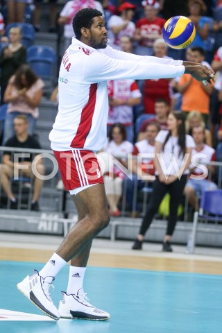  03.08.2019 KRAKOW (TAURON ARENA) <br />
XVII MEMORIAL HUBERTA JERZEGO WAGNERA <br />
MECZ POLSKA - FINLANDIA ( MATCH POLAND - FINDLAND ) <br />
N/Z WILFREDO LEON SYLWETKA <br />
 