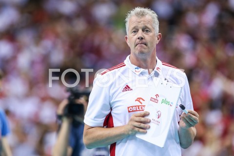  03.08.2019 KRAKOW (TAURON ARENA) <br />
XVII MEMORIAL HUBERTA JERZEGO WAGNERA <br />
MECZ POLSKA - FINLANDIA ( MATCH POLAND - FINDLAND ) <br />
N/Z VITAL HEYNEN - I TRENER ( HEAD COACH ) SYLWETKA <br />
 