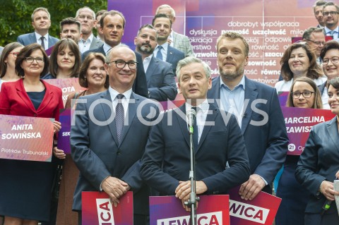  18.08.2019 WARSZAWA<br />
KONFERENCJA LEWICY <br />
PREZENTACJA LIDEROW LIST<br />
N/Z ADRIAN ZANDBERG ROBERT BIEDRON WLODZIMIERZ CZARZASTY<br />
 