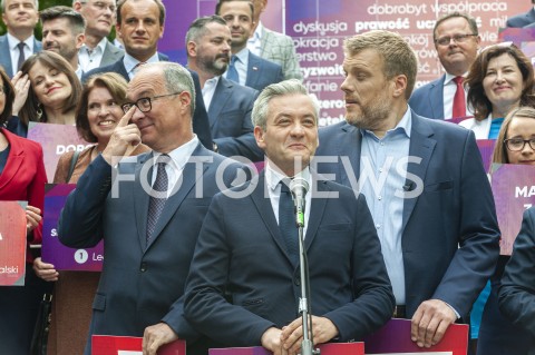  18.08.2019 WARSZAWA<br />
KONFERENCJA LEWICY <br />
PREZENTACJA LIDEROW LIST<br />
N/Z ADRIAN ZANDBERG ROBERT BIEDRON WLODZIMIERZ CZARZASTY<br />
 