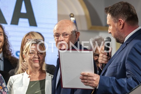  22.08.2019 WARSZAWA<br />
PREZENTACJA KANDYDATOW DO SEJMU Z WARSZAWSKIEJ LISTY KOALICJI OBYWATELSKIEJ<br />
N/Z MAREK BOROWSKI MARCIN KIERWINSKI<br />
 