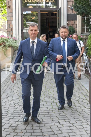  22.08.2019 WARSZAWA<br />
PREZENTACJA KANDYDATOW DO SEJMU Z WARSZAWSKIEJ LISTY KOALICJI OBYWATELSKIEJ<br />
N/Z MARCIN KIERWINSKI ANDRZEJ HALICKI<br />
 