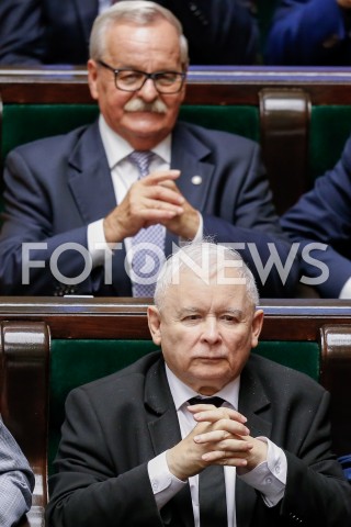  30.08.2019 WARSZAWA SEJM <br />
POSIEDZENIE SEJMU <br />
N/Z JAROSLAW KACZYNSKI LEONARD KRASULSKI <br />
 