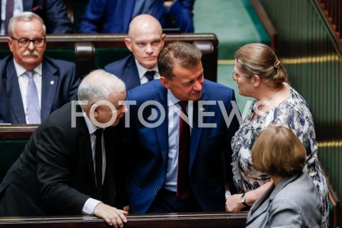  30.08.2019 WARSZAWA SEJM <br />
POSIEDZENIE SEJMU <br />
N/Z JAROSLAW KACZYNSKI MARIUSZ BLASZCZAK KRYSTYNA PAWLOWICZ WALDEMAR ANDZEL LEONARD KRASULSKI <br />
 