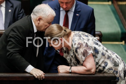  30.08.2019 WARSZAWA SEJM <br />
POSIEDZENIE SEJMU <br />
N/Z JAROSLAW KACZYNSKI KRYSTYNA PAWLOWICZ <br />
 