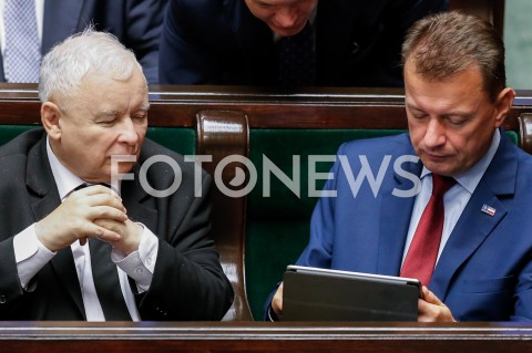  30.08.2019 WARSZAWA SEJM <br />
POSIEDZENIE SEJMU <br />
N/Z JAROSLAW KACZYNSKI MARIUSZ BLASZCZAK <br />
 