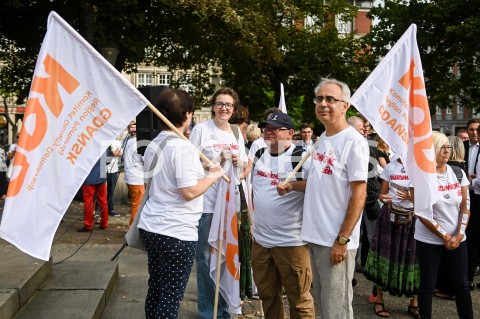  31.08.2019 GDANSK<br />
OBCHODY 39. ROCZNICY POROZUMIEN SIERPNIOWYCH W GDANSKU<br />
N/Z ZWOLENNICY KOD PODCZAS MARSZU SEKTOROWKI<br />
 